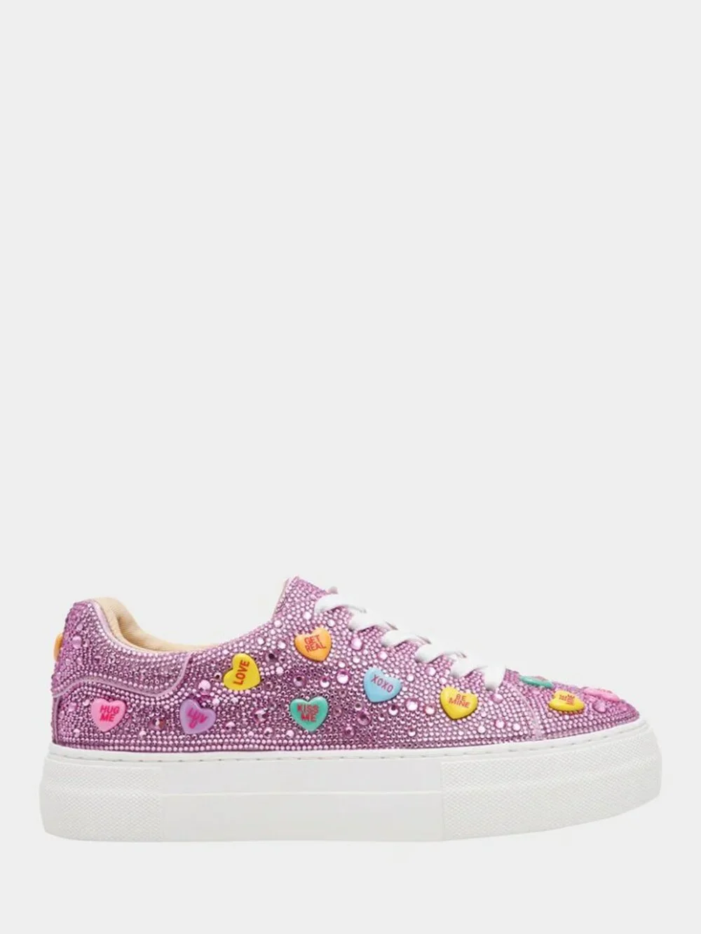 Betsey Johnson $109 Sidny Pink Multi Conversations Hearts Sz 8 NIB! - Picture 6 of 9